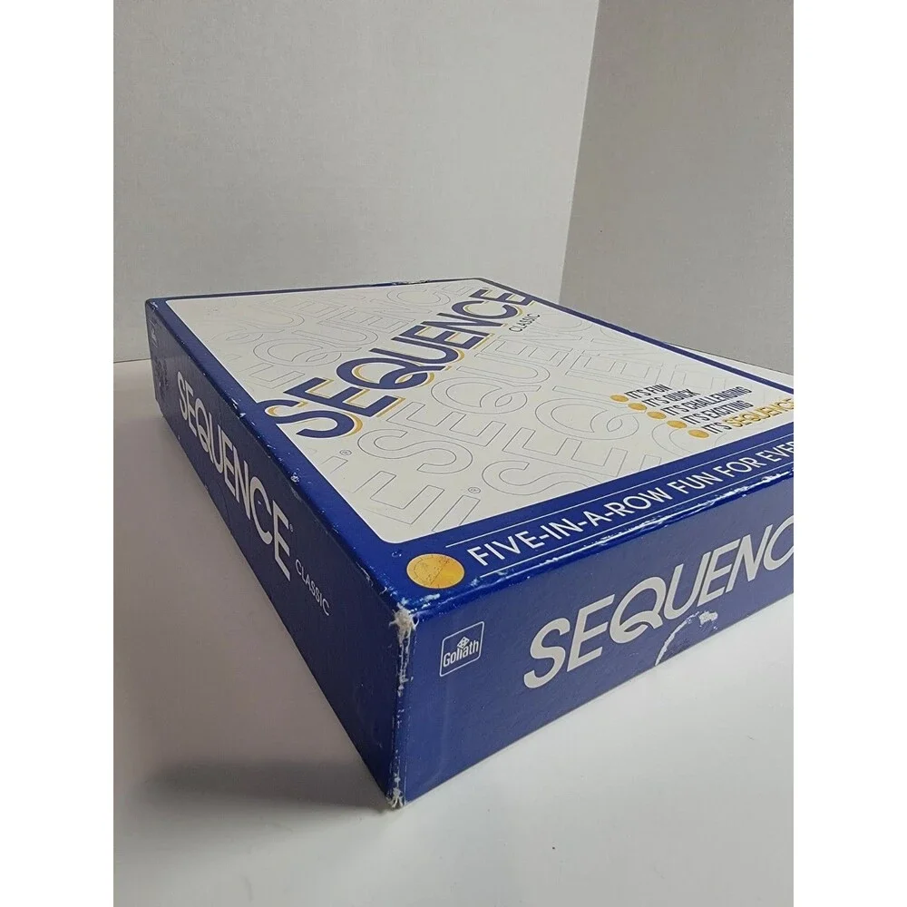 Sequence Classic Board Game Goliath Complete Board Cards & Chips Missing 1 Green